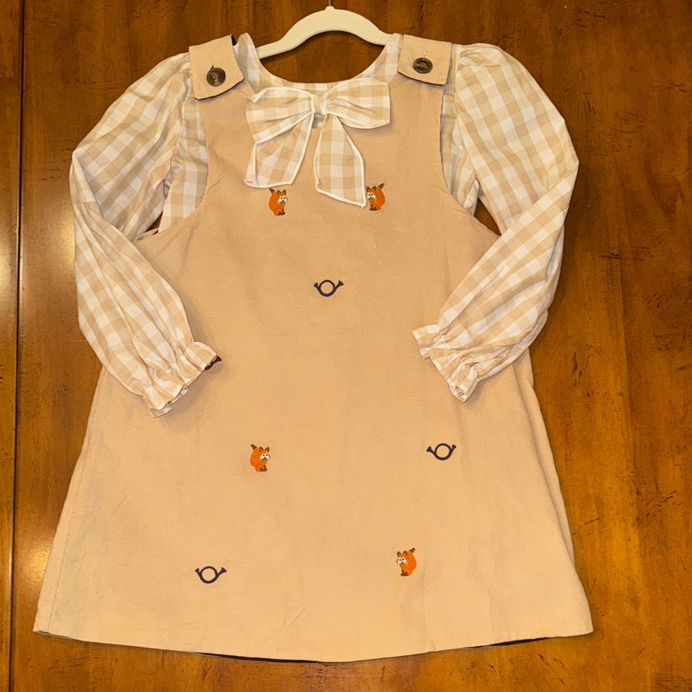 The Beaufort Bonnet Company Tan and White Kids Matching Set